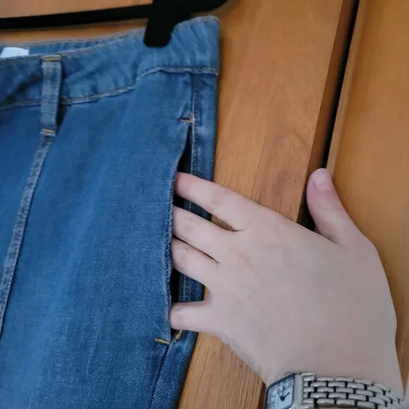 Time and Tru | Y2K wide-leg raw hem jeans | Blue | Size 12 - Picture 5 of 9